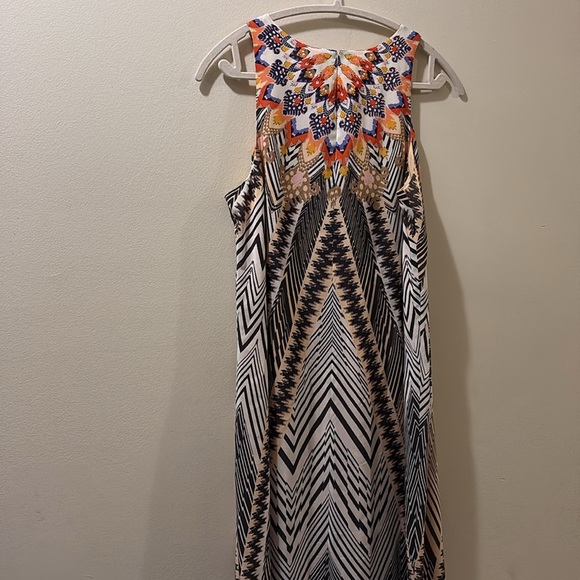 HD Paris - Anthropologie -Chic Multicolor Patterned Midi Dress - 100% silk - 10 - Picture 6 of 8